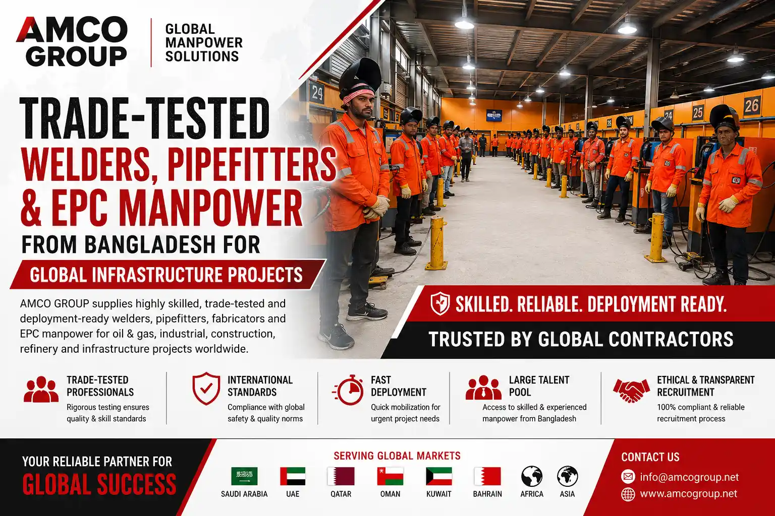 Trade-tested welders, pipefitters and EPC manpower from Bangladesh for global infrastructure projects